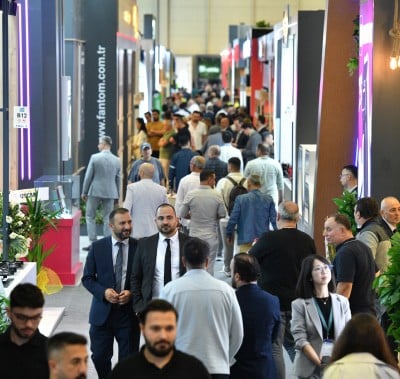 visitors walk in crowded hall