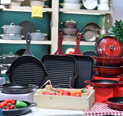 red kitchenware and cookware products