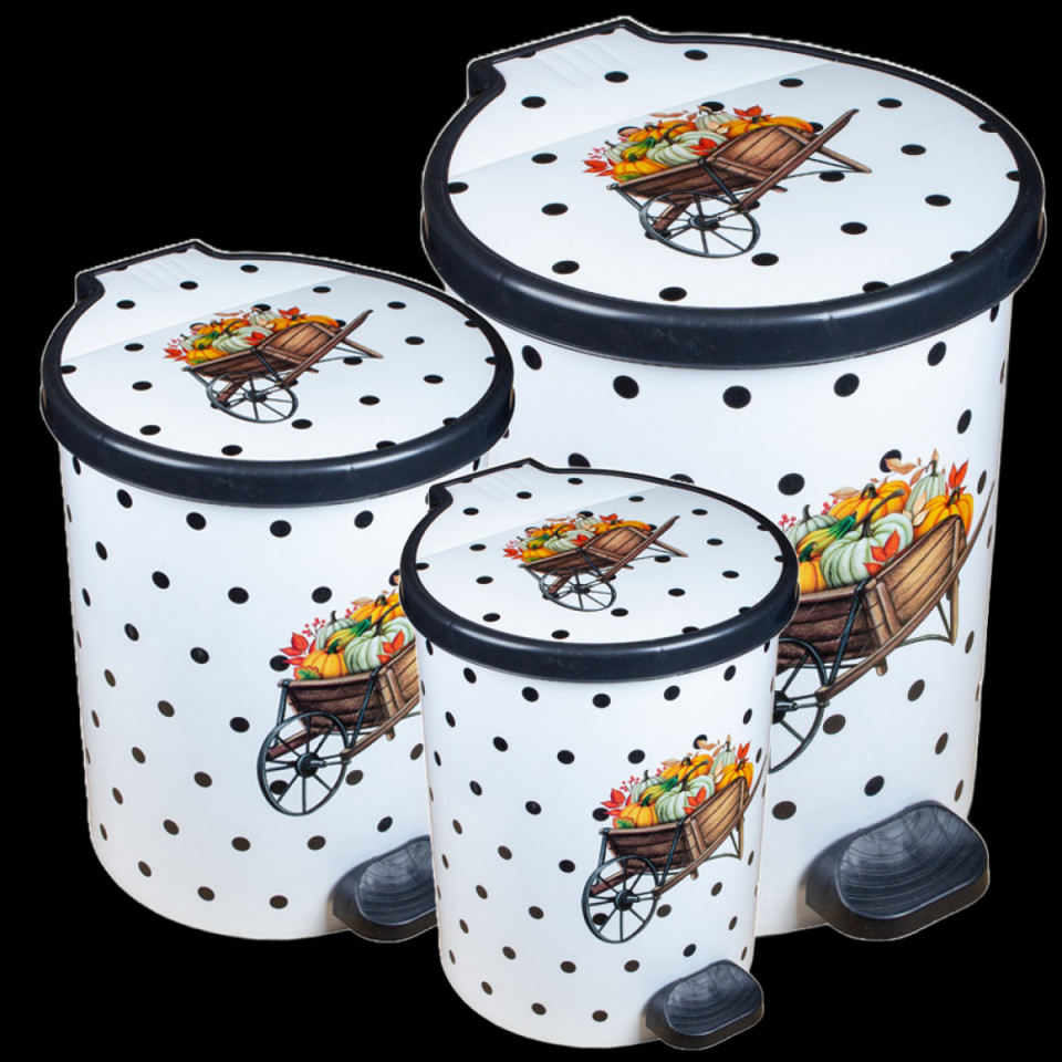 3 SET PEDALLED DUSTBIN